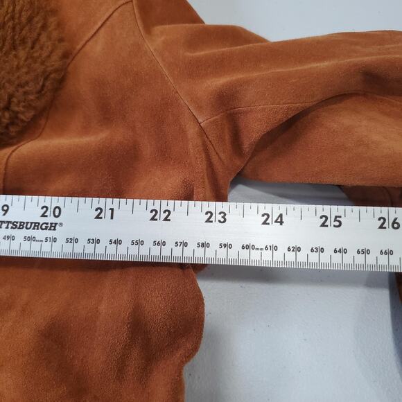 Vintage Penny Lane Coat Pelle Studio Wilsons Womens Large Tan Suede Leather Long - Picture 14 of 16